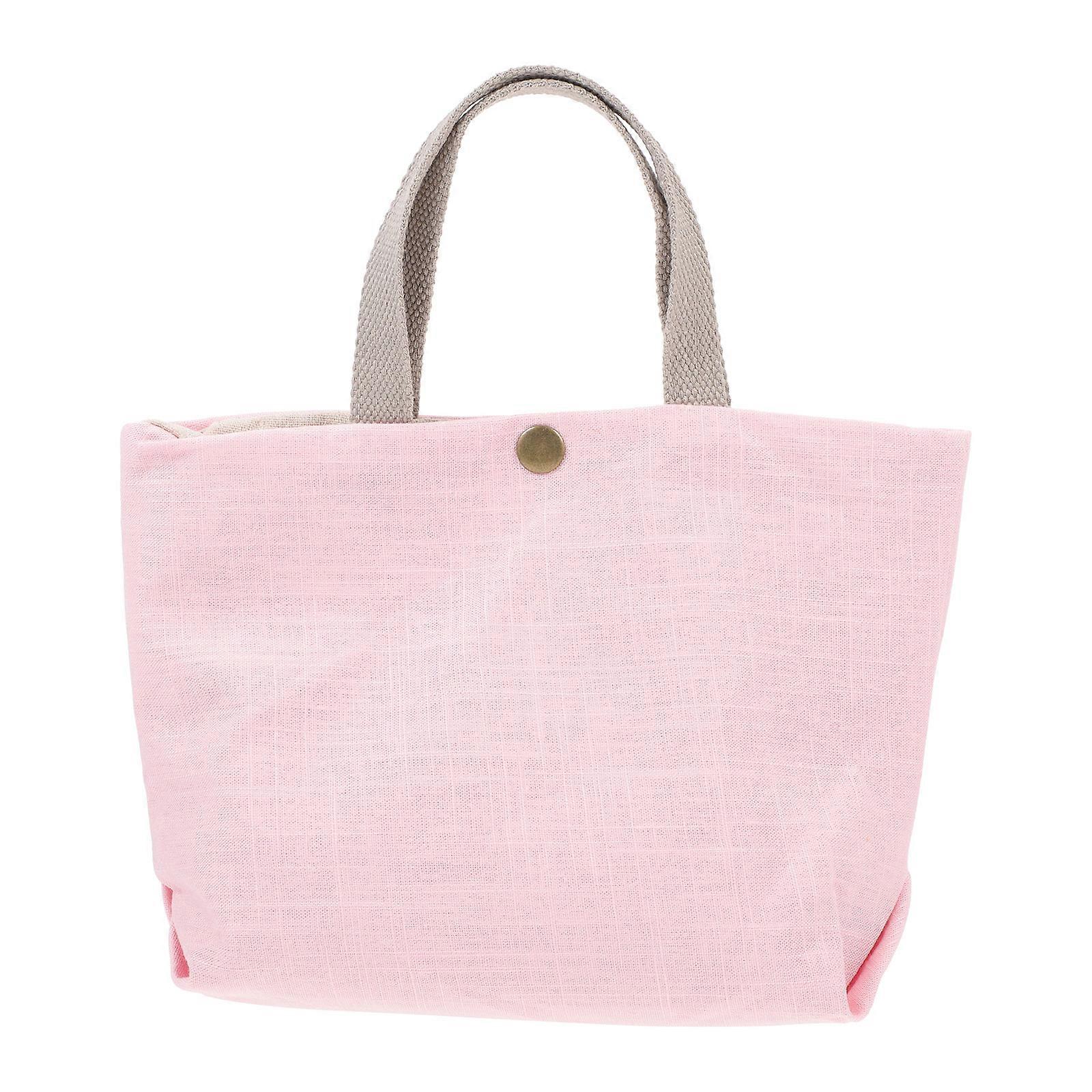 Practical Bento Bag Lunch Storage Bag for Storage 2Pcs Pink Corduroy