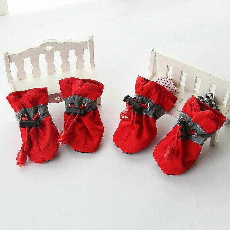 2Pairs Dog Boot Shoes Anti Slip Waterproof Puppy Small Pet Soft Rain Snow Boots