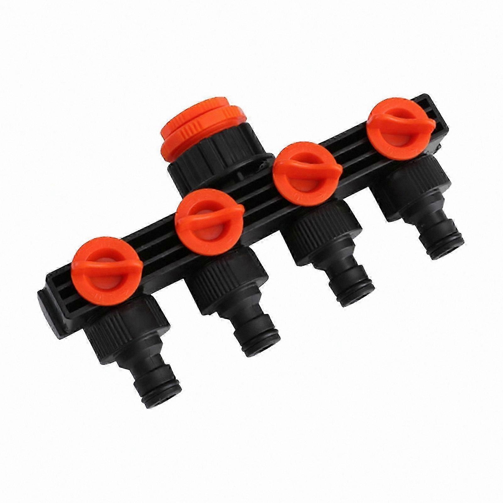 4-Way Garden Hose Splitter for Outdoor Irrigation Systems and Water Distribution