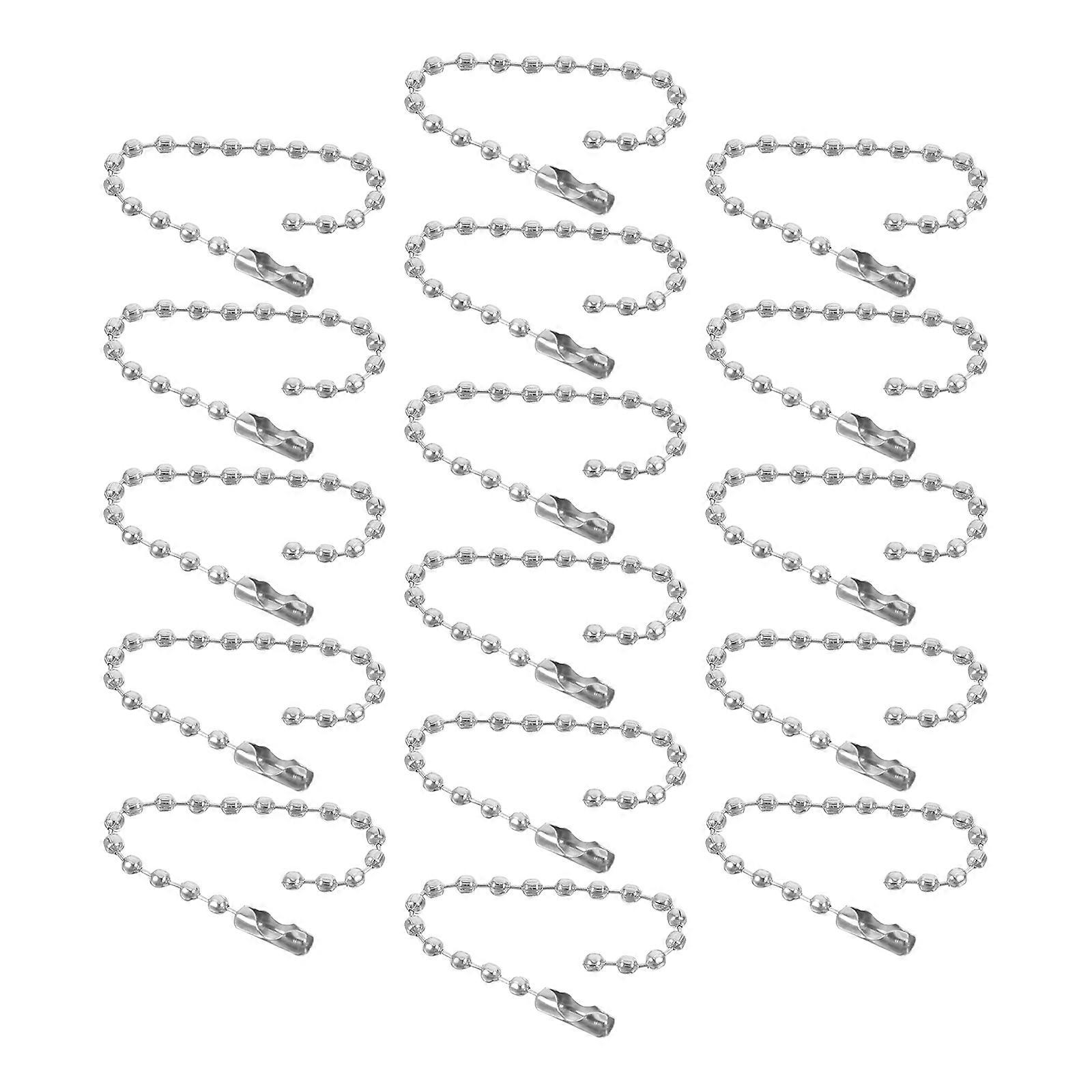 Ball Chain Keychain Ball Bead Chains for Creative Crafts 100Pcs Silver Set