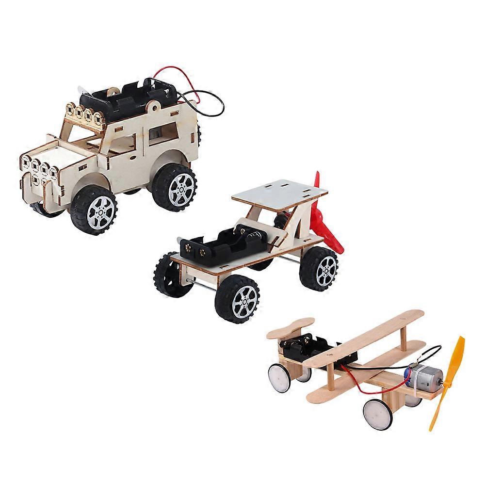 Educational Wooden Model Electric Car Science Experiment Projects Set 15Pcs