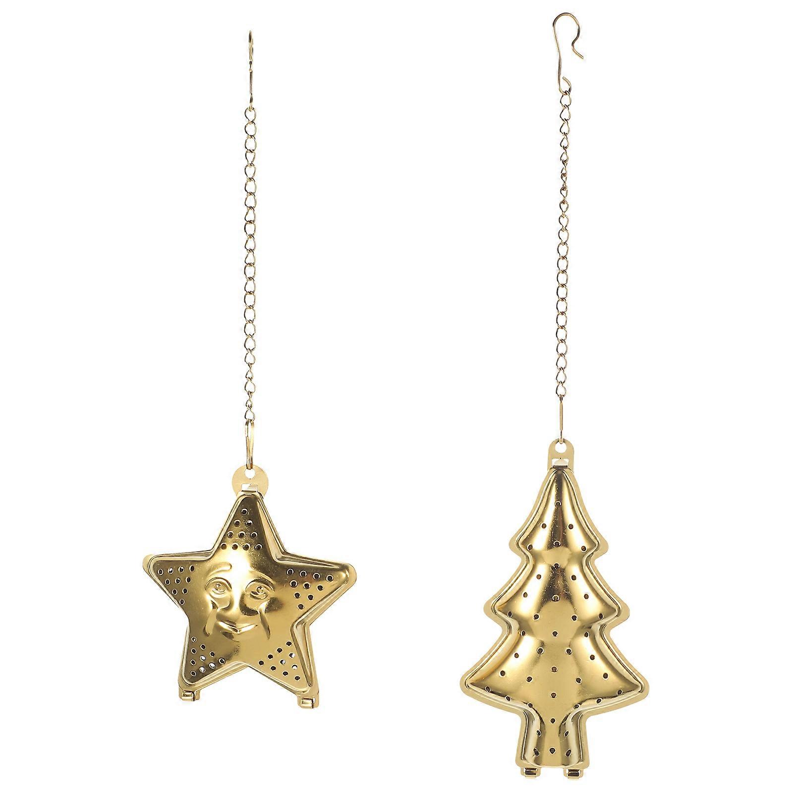 Stainless Steel Tea Infuser for Tea Brewing with 4Pcs Creative Golden Strainers