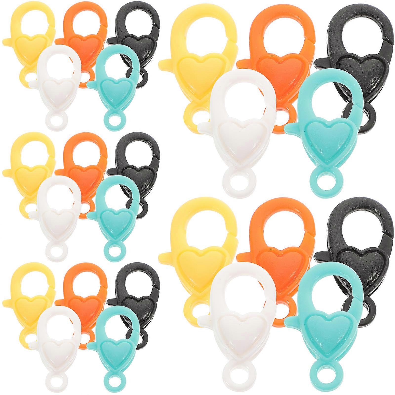 Jewelry Making 50Pcs Lobster Clasps Heart Shape DIY Accessories Assorted Color Connector Craft Items