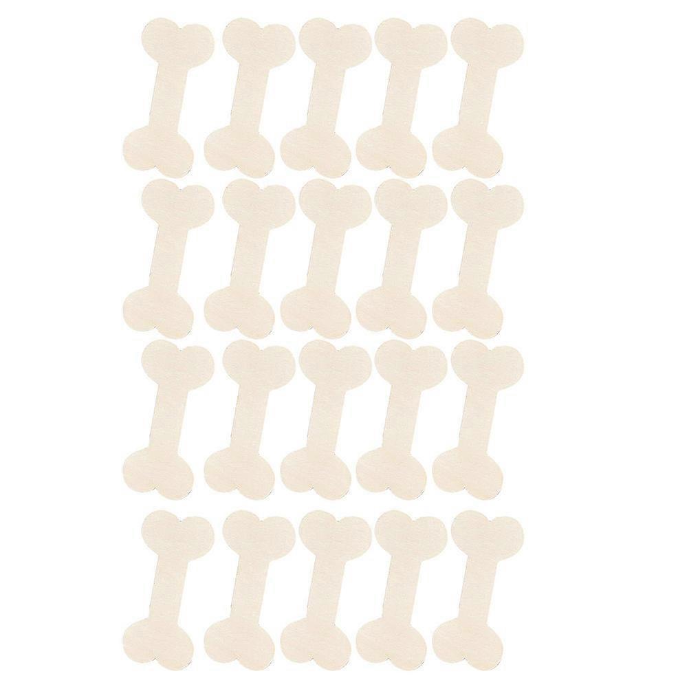 Gift Packing Tag Wooden Bone Shaped Tag for Decoration 240Pcs Khaki
