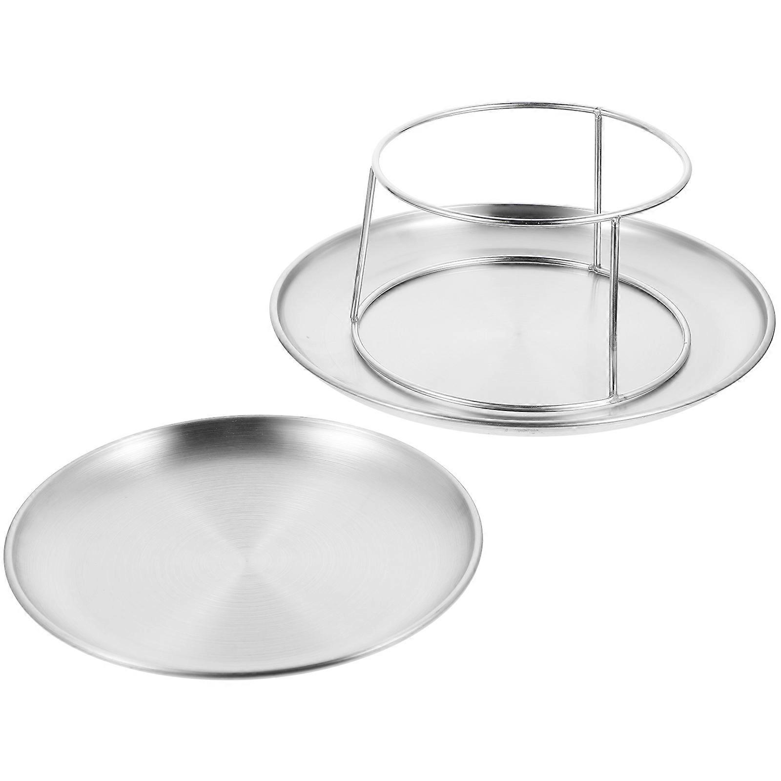 Serving Trays For Party Buffet Stainless Steel Cake Display Tray For Dessert Stand 1Set