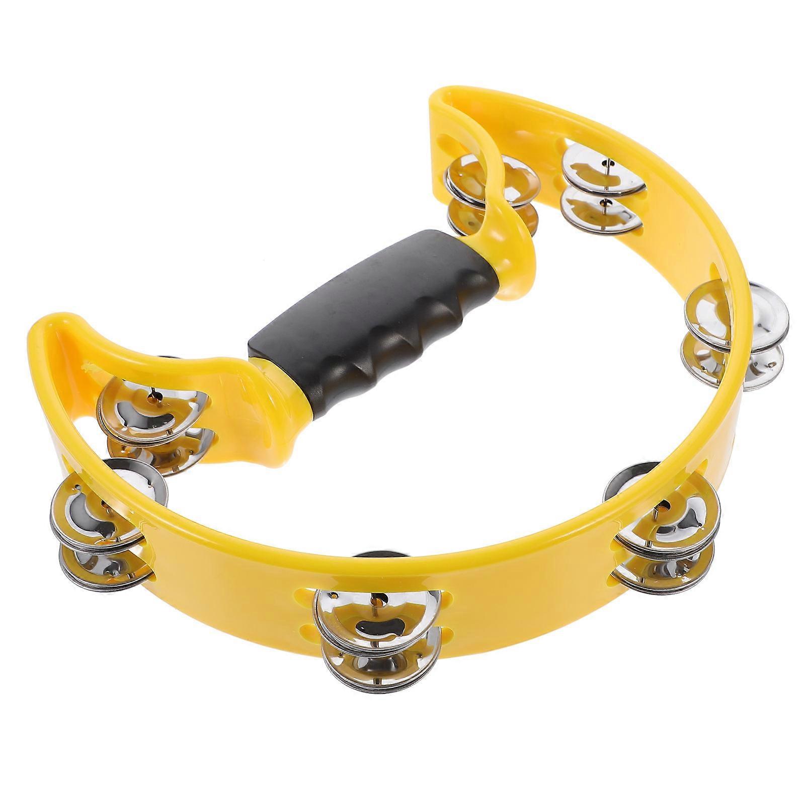 Double Row Bell Hand Bell for Ktv Party 2Pcs Practical Yellow Color