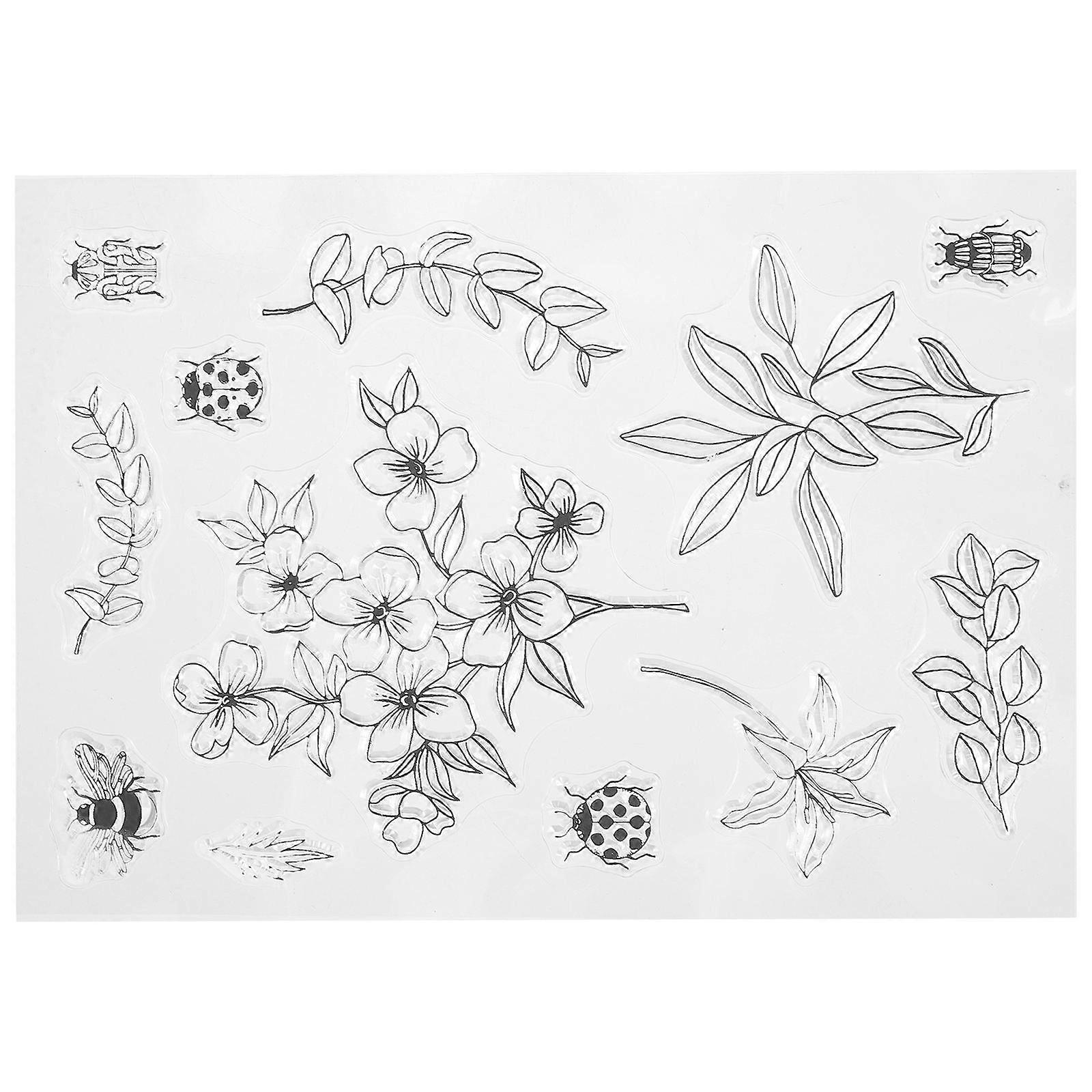 Flower Design Decorative Clear Stamp for Card Making Flower Design Rubber Clear Stamp
