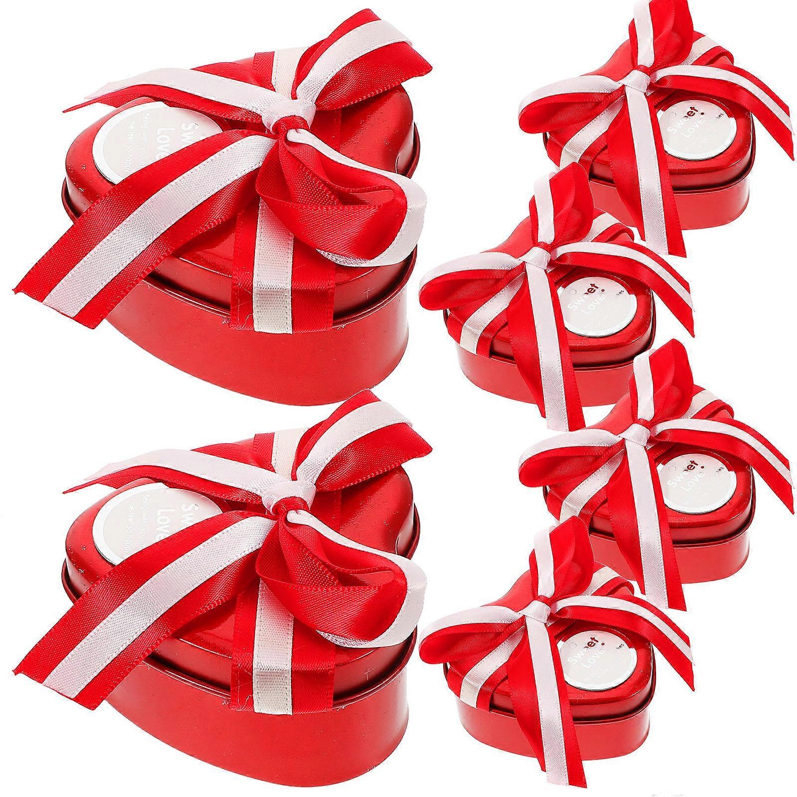 Heart Shaped Box Food Storage Containers for Storage 24Pcs Red Tin Boxes
