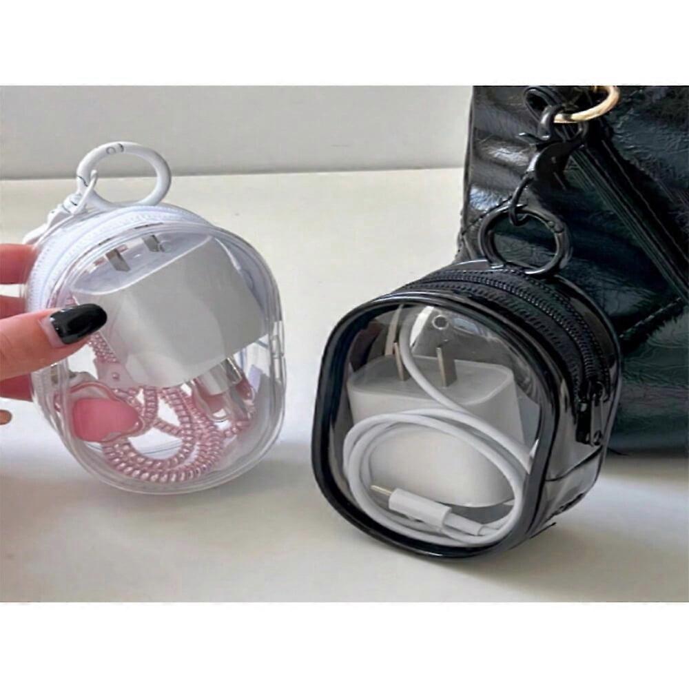 LOVEVER 1pc Transparent Cable Organizer Bag Multiple-Purpose Portable Storage Pouch With Visual Design Travel Digital Charger Cord Storage Bag
