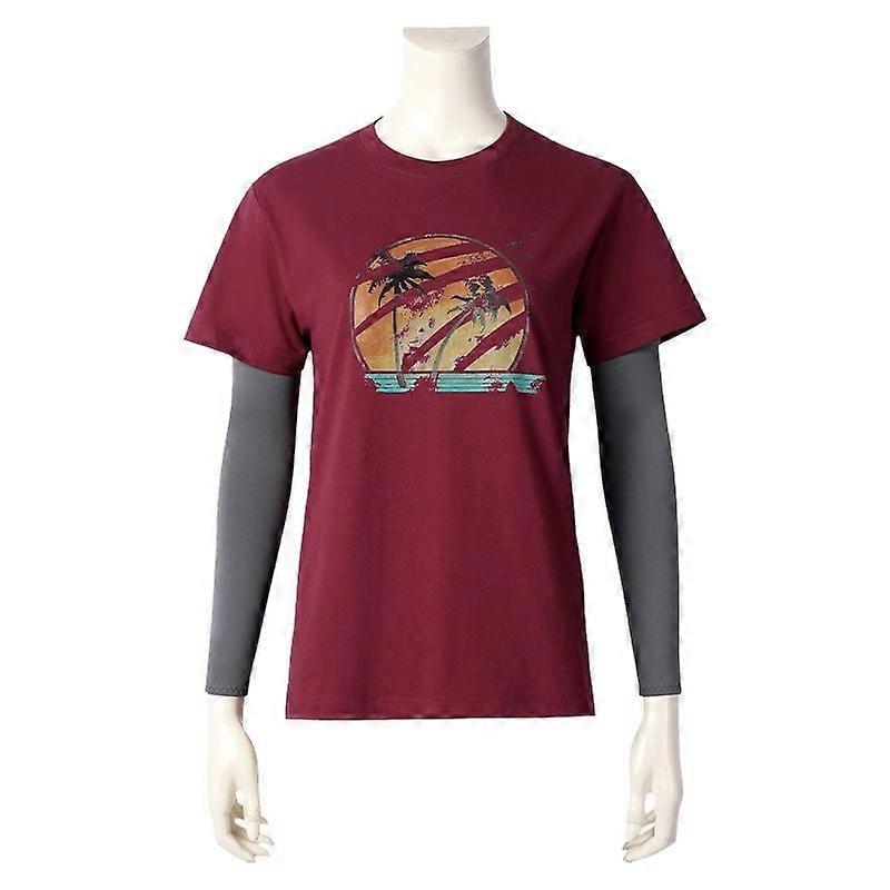 The Last of Us Ellie Inspired Round Neck T-Shirt Street Fashion Game Theme Cotton Tee Loose Comfortable