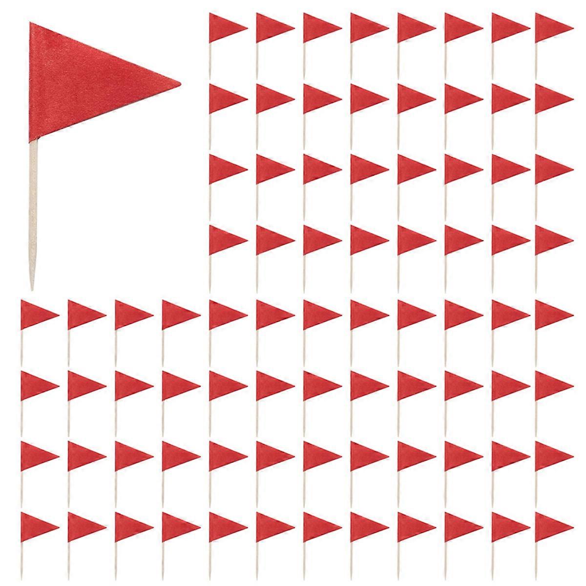1000 Pcs Solid Red Toothpick Flags Small Mini Plain Red Color Stick Cupcake Toppers Flags DIY Decora