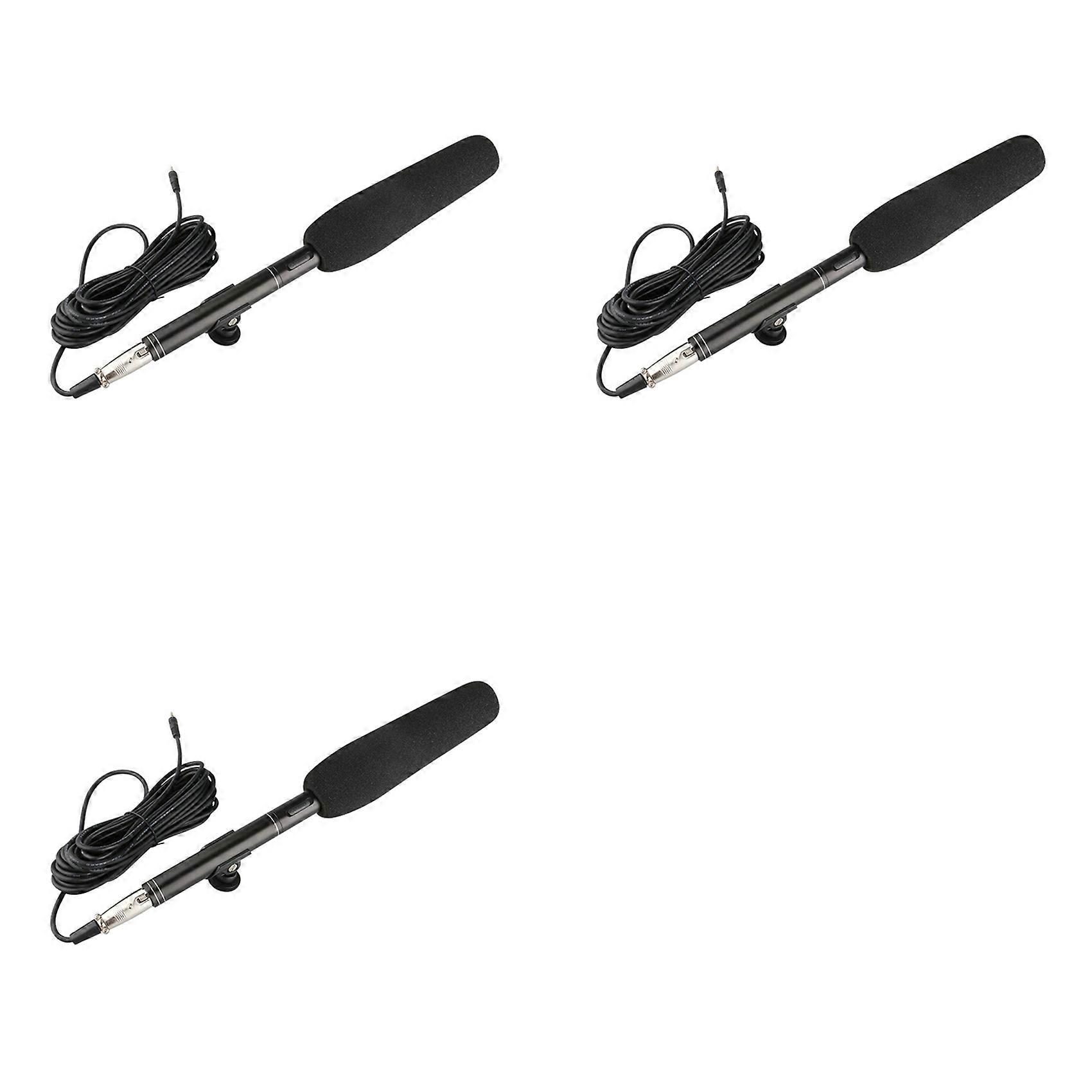 3X Professional Condenser Microphone Interview Recording Vlog Live Mic for Canon/Nikon/Sony /DSLR 280X22mm