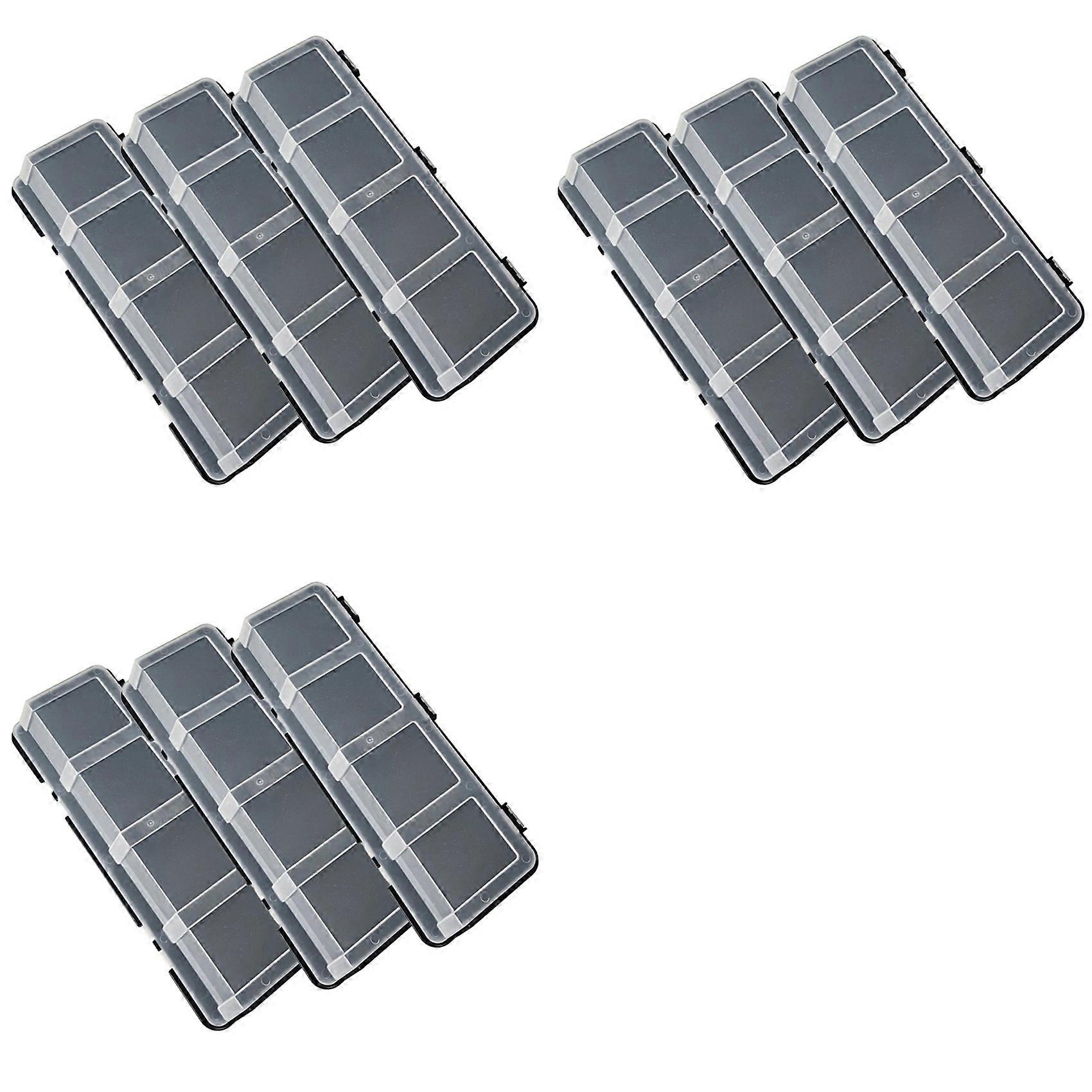 9Pcs Parts Storage Box Plastic Screw Organizer Box with 4 Compartment Tool Part Container Bin with Lid Storage Case