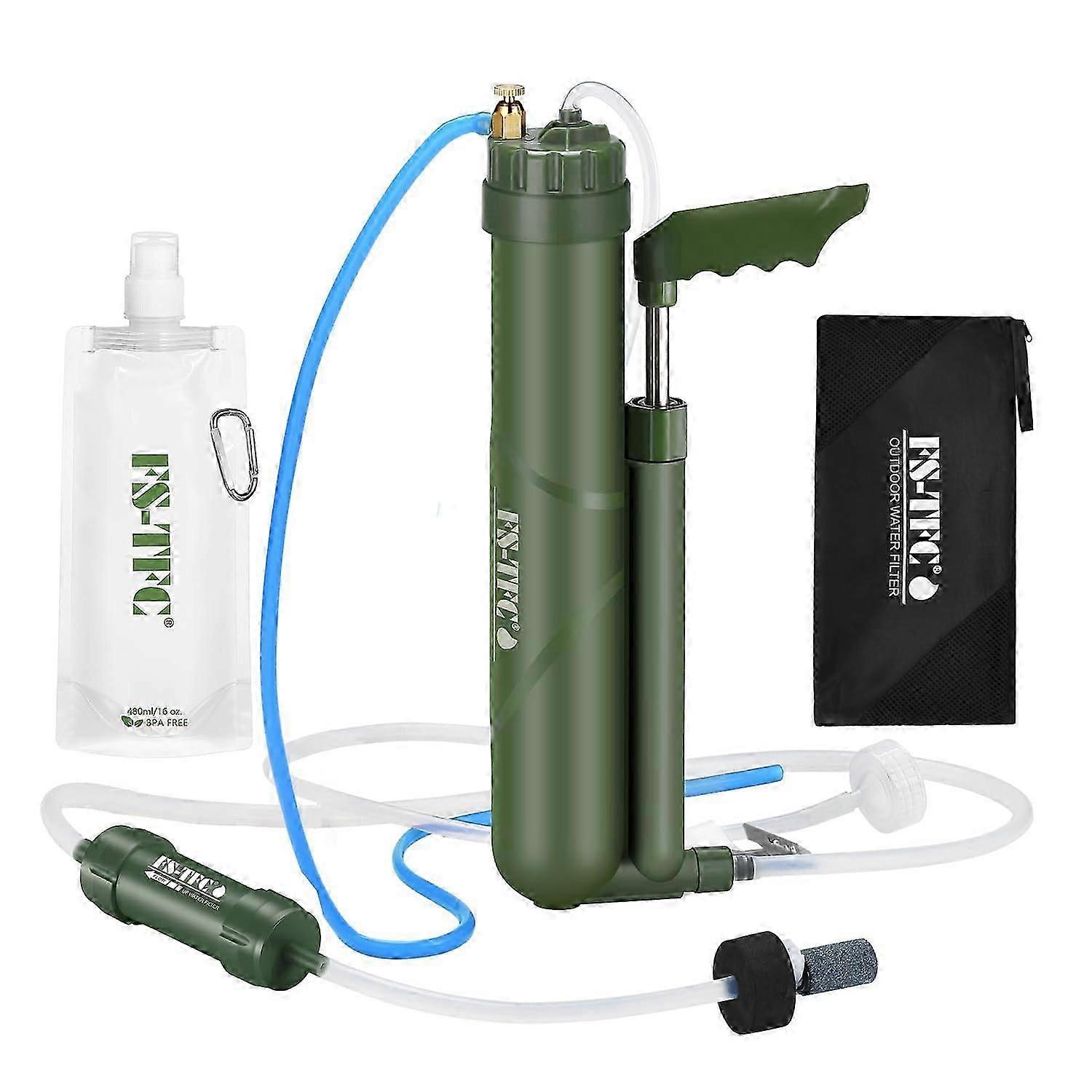 Portable Reverse Osmosis Water Filtration System 0.0001 Micron High Precision for Hiking Camping Travel Emergency Preparedness