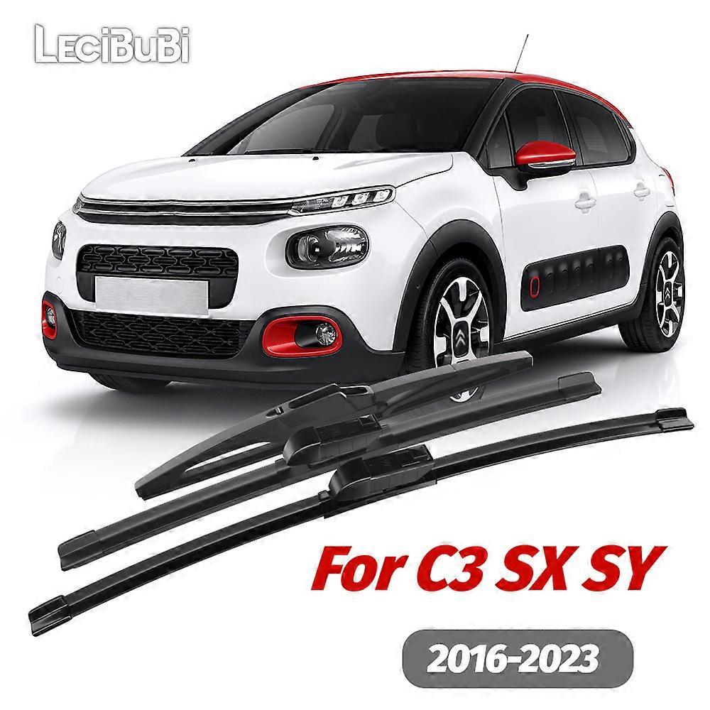 For 1set Front & Rear Windshield Wiper Blades Windscreen Wipers For Citroen C3 SX SY 2016-2023 2017 2018 2019 2020 2021 2022