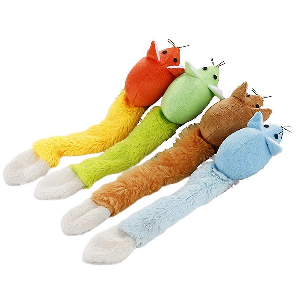Pet Toys Plush Cat Chew Toy Durable Design Rat Shape Indoor Play Assorted Color 30x6x6cm 1Piece