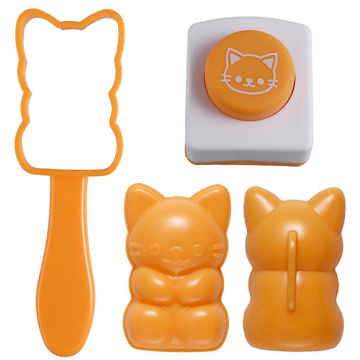 Rice Ball Makers Cat Shape for Rice Ball Making with 3Pcs Onigiri Mold
