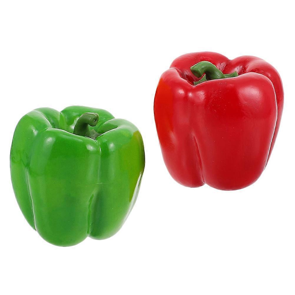 Artificial Bell Peppers Simulation Model for Decoration 2Pcs