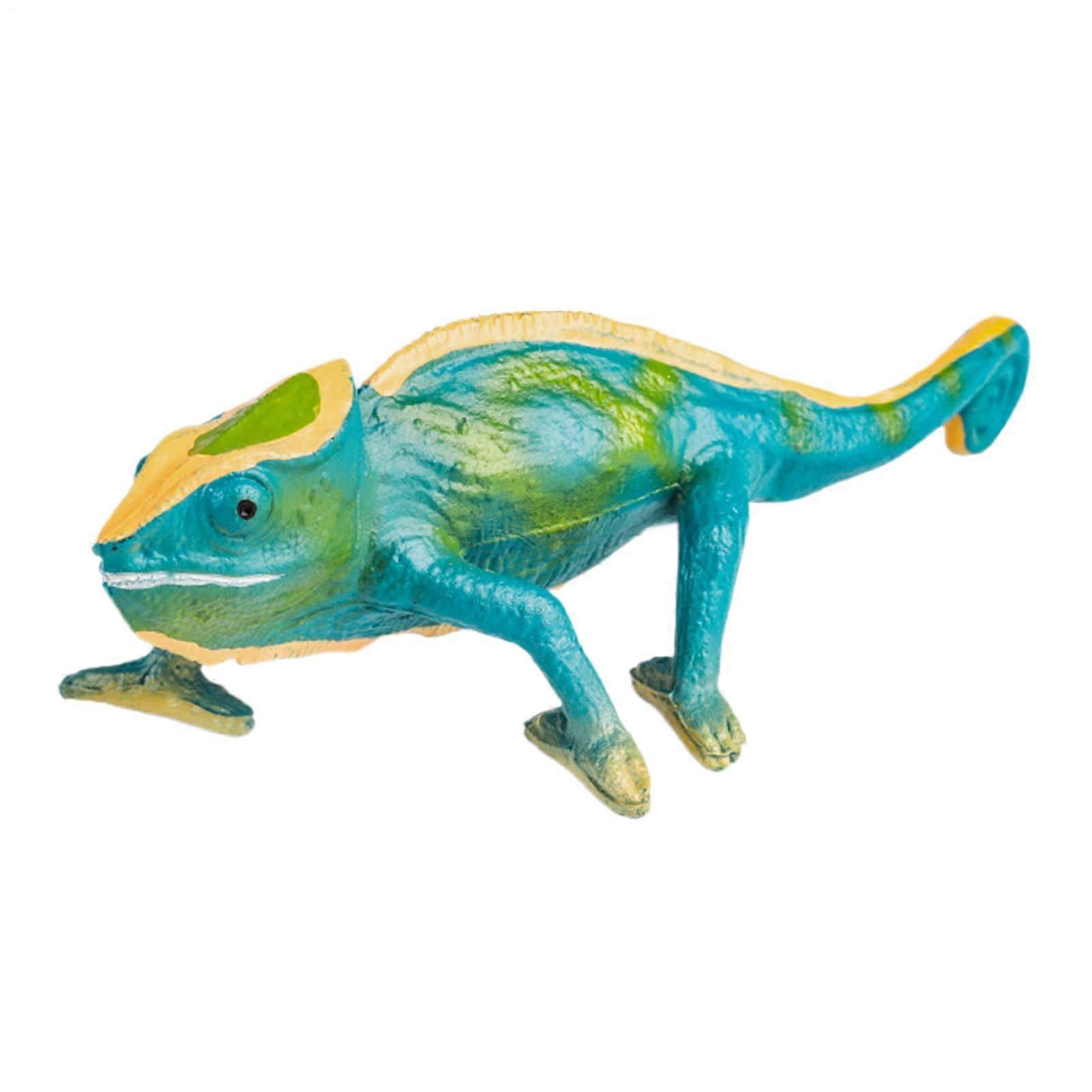 Lizard Toy Solid Color Changing Chameleon, Educational Animal Figurine, Bonsai Decor, Kids Beach Toy, Blue