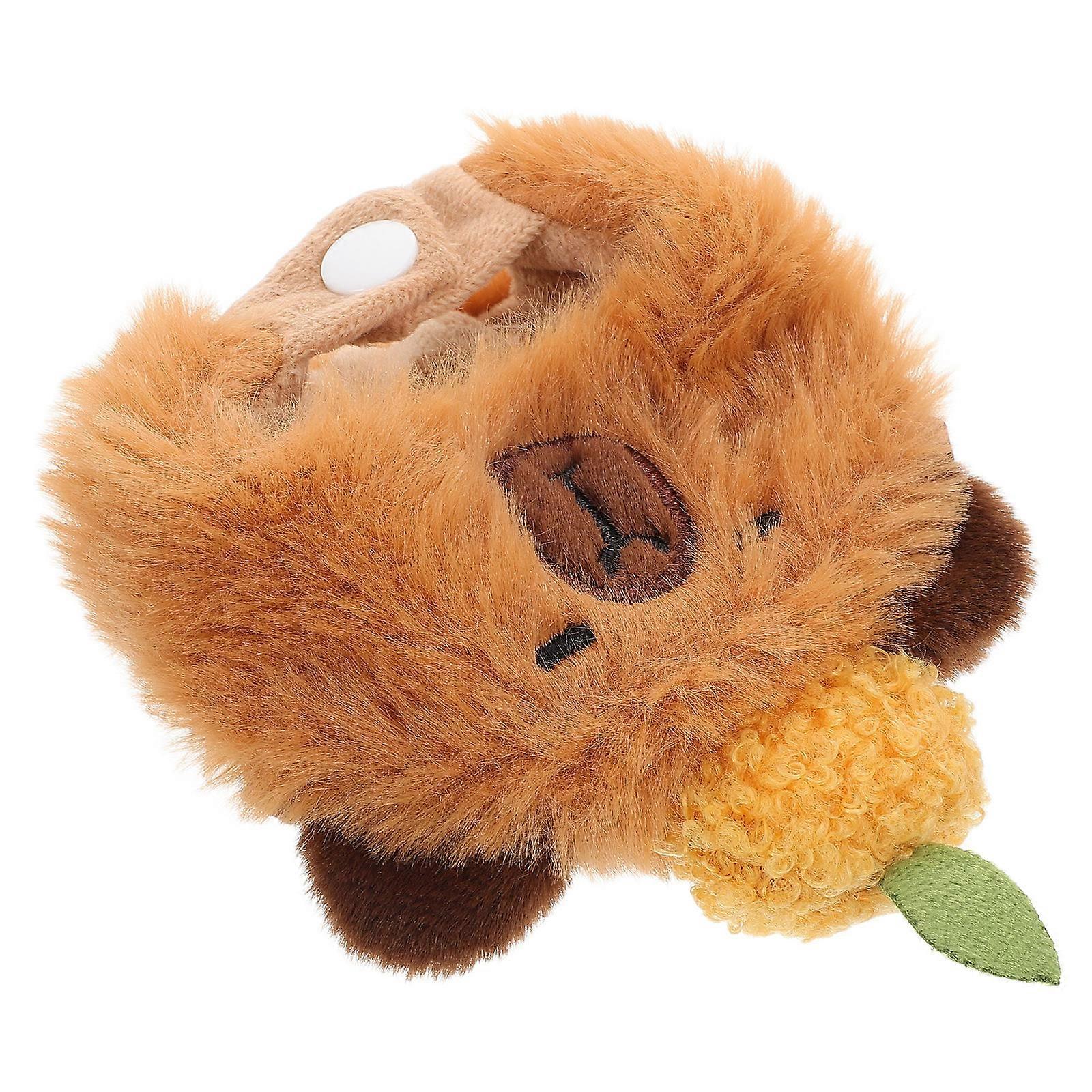 Soft Comfortable Dress Up Clothes Hat For Dolls Encouraging Imaginative Play In Light Brown Plush For Children In 1Set