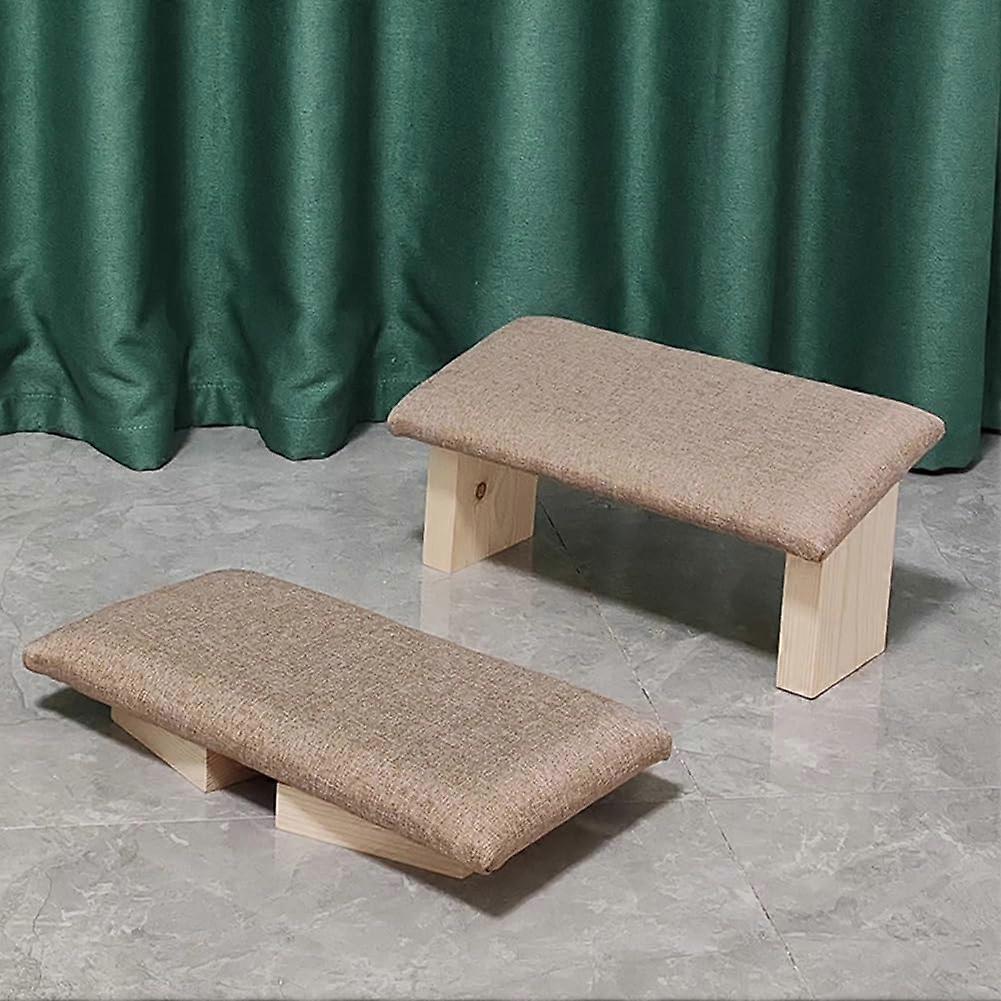 Meditation Stool Solid Wood Folding Portable Inclined Yoga Stool Beige Kneeling Stool