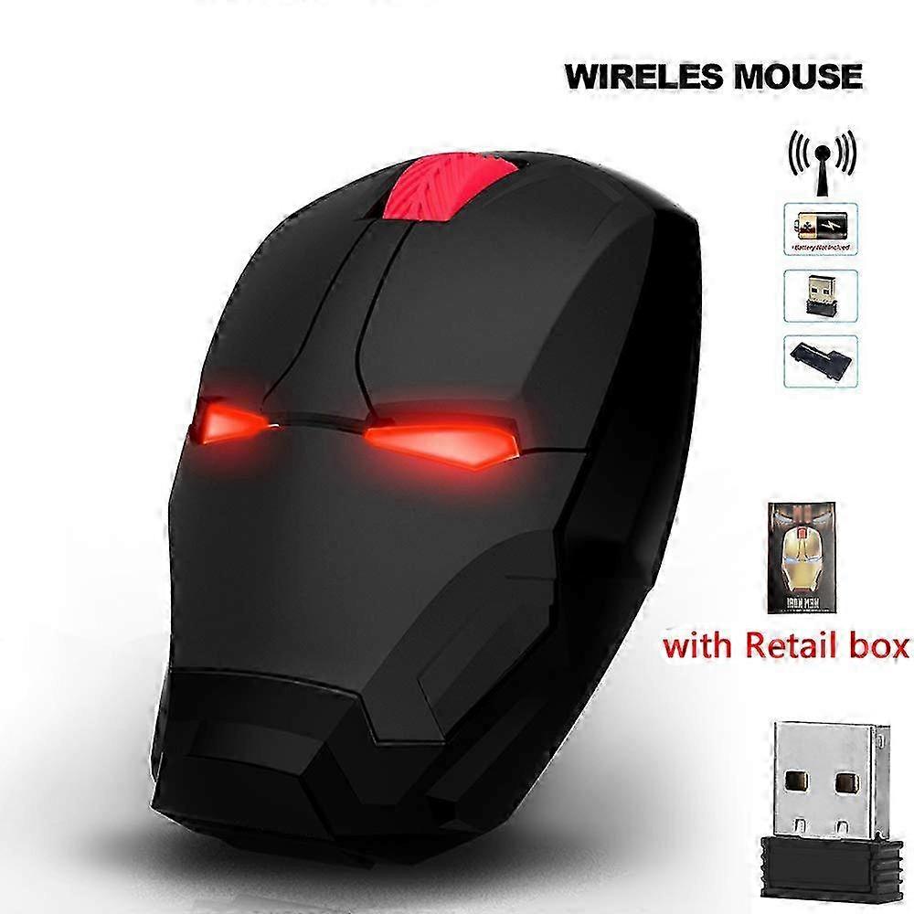 Wireless Mice Iron Man Mouse Mouses Computer Button Silent Click 800/1200/1600/2400DPI Adjustable USB Optical Mice For Computer 25-26