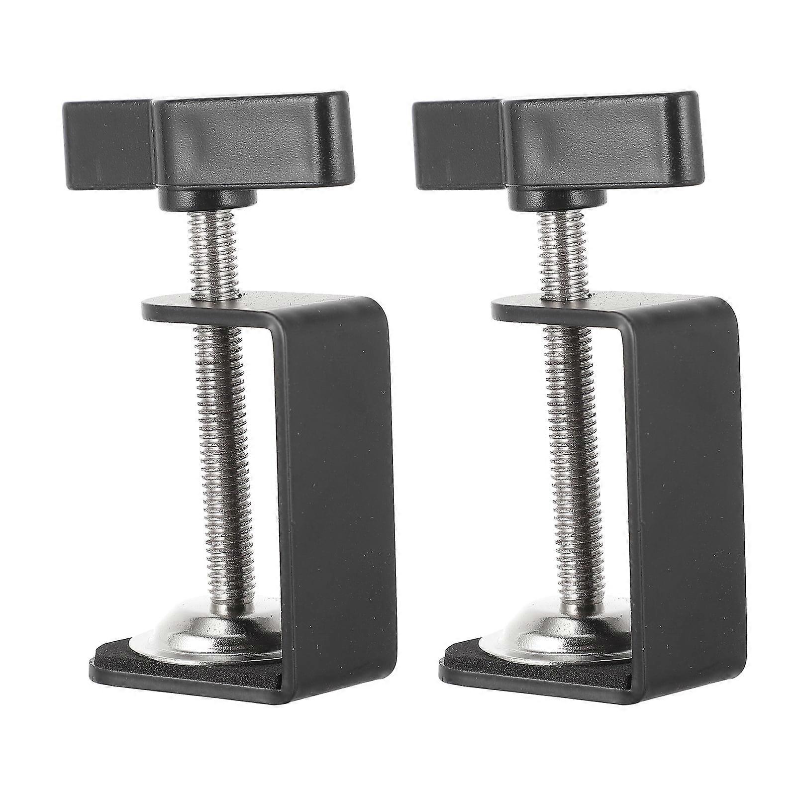Jibi 2Pcs C-shape Desk Table Mount Clamps Practical Desk Clamps Retaining Clips