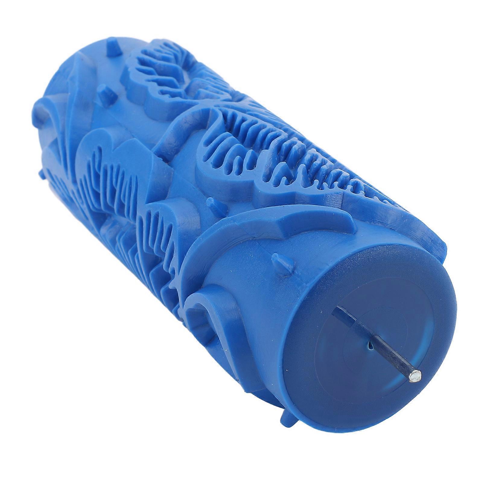 5inch Patterned Paint Roller Paint Art Tool Reusable Washable Texture Rubber Roller for Wall Cabinets Round 