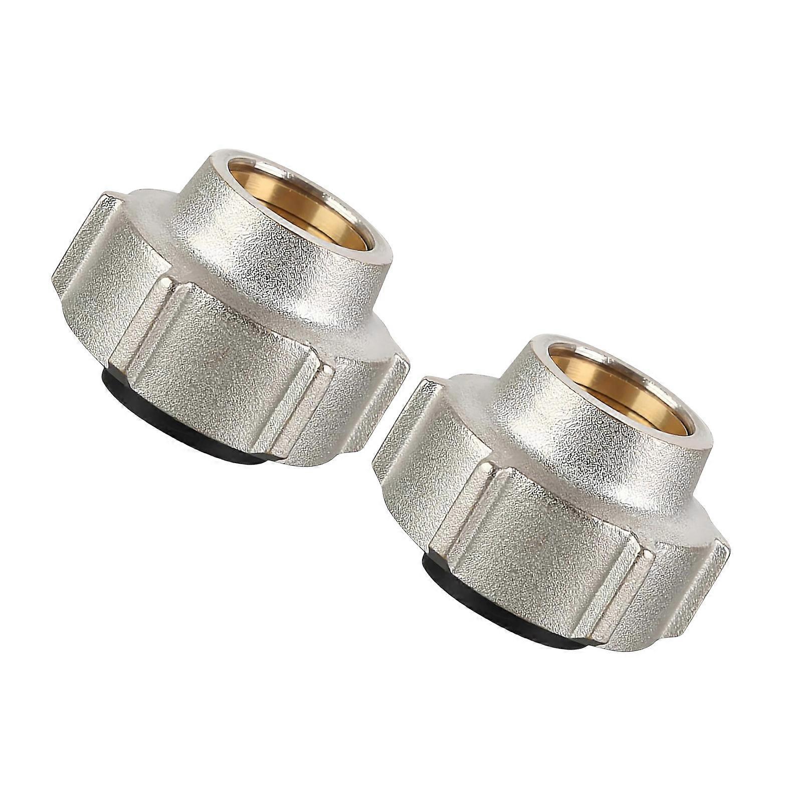 2Pcs 15mmx3/4inch Brass Pipe Connection Nut Pipe Fitting Hose Adapter Heating System Compression Fitting Enduring Multicolor
