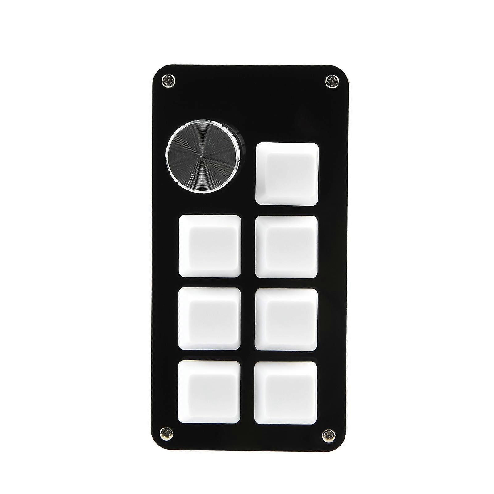 RGB Macro Keypad Macro Knob Keyboard Copy Pastes Mini Gaming Keypad 7 Key 1 knob Mechanical Keyboard for Photoshops Multicolor