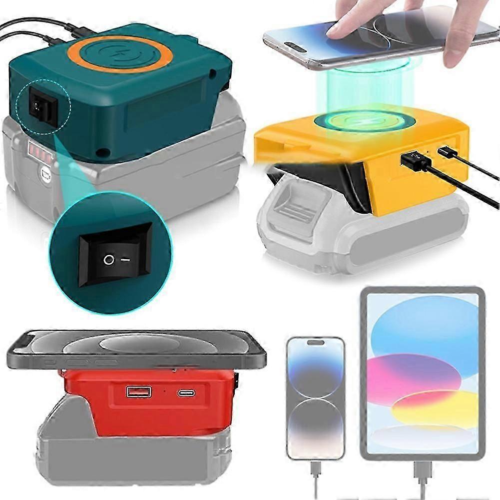 18V 20V Lithium Battery Wireless Charging Adapter for