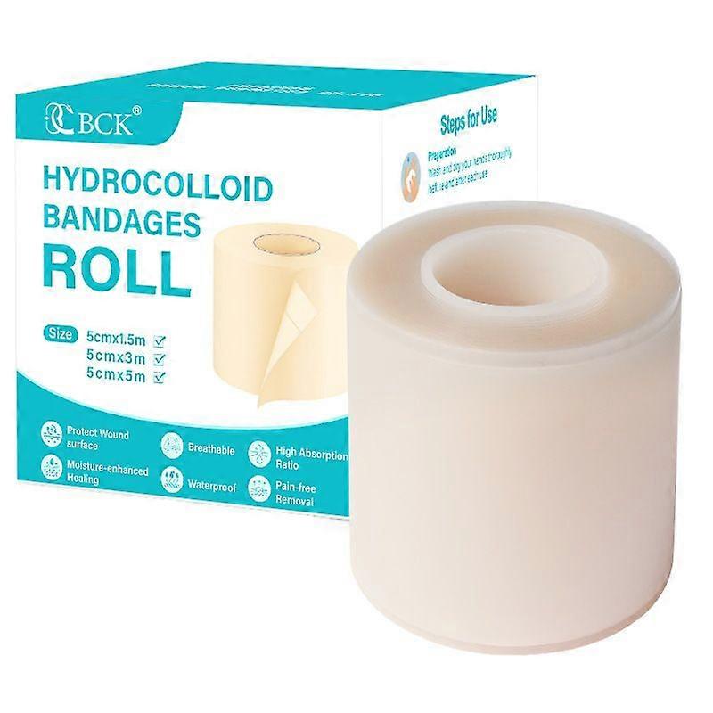 Hydrocolloid Plaster Roll, Natural Pimple Patch, 5 cm x 2 m Hydrocolloid Roll, Pimple Patch Roll, for All Skin Types, for Pimples, Cuts, Toes, Face, W