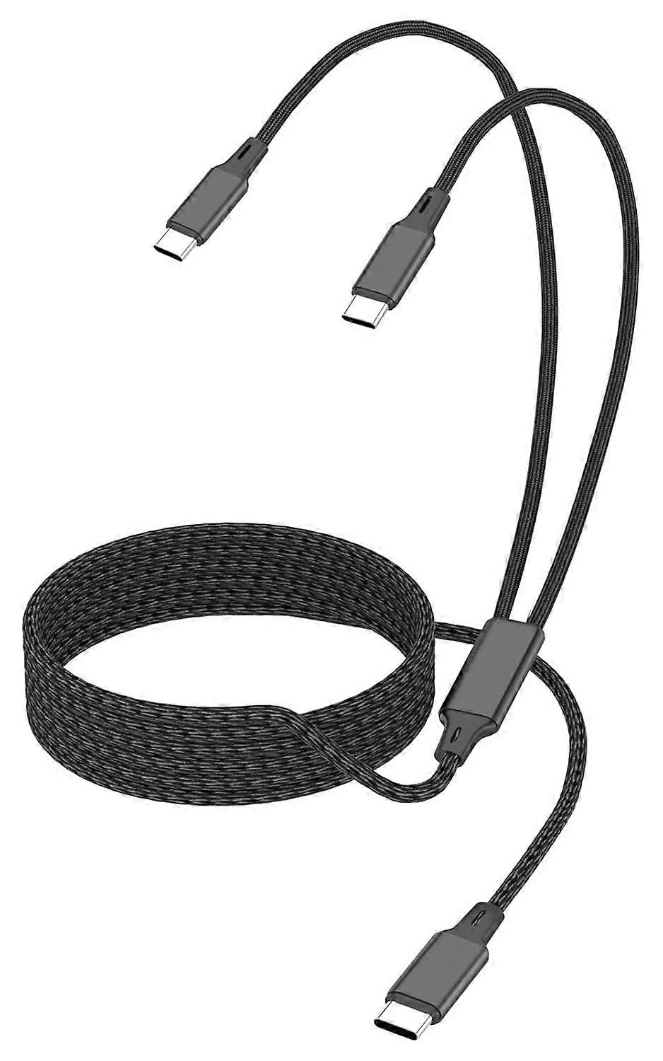 6.6FT 2-in-1 USB-C Cable, Multiple Charging Cable, USB-C to Dual Type C Cord, Multi USB Type C Splitter for iPhone 16/15 Pro Max, iPad Air/Pro, Galaxy