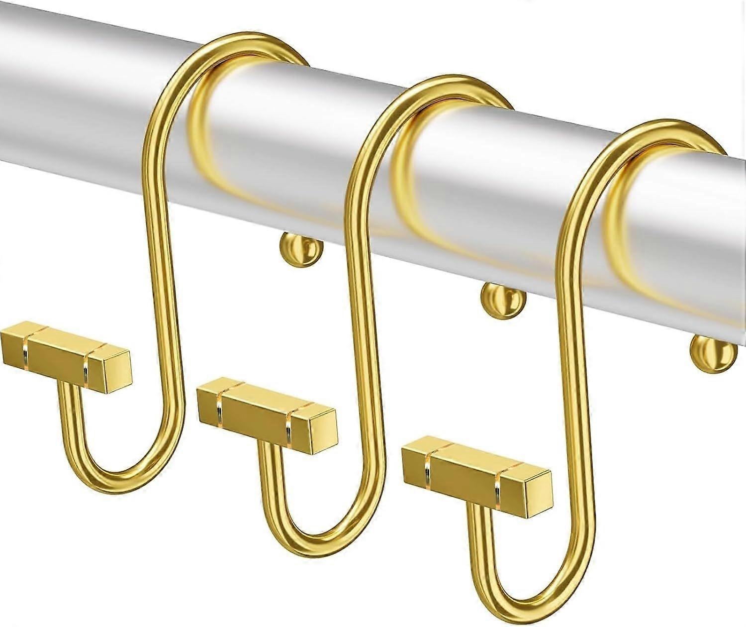 Golden Shower Curtain Hooks Rings,Rust Proof Shower