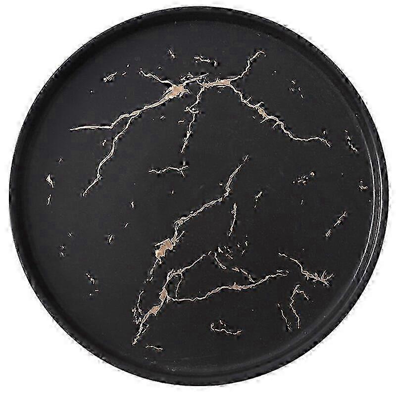 2025 20cm black gold marble patterned ceramic tableware, suitable for desserts and steaks
