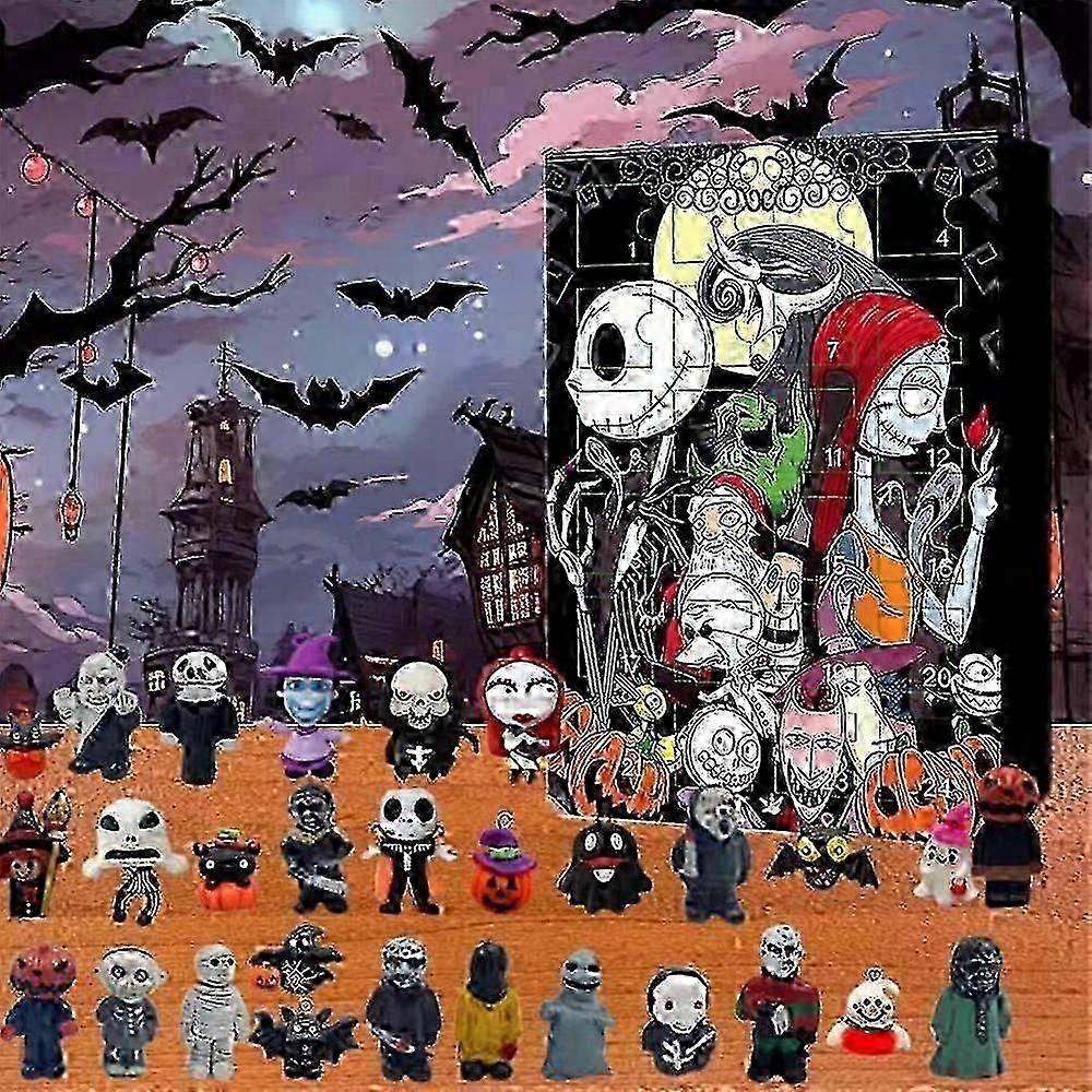 Quality Halloween Countdown Advent Calendar 2024, Nightmare Before Xmas Advent Calendar, Scary Horror Doll Figures for Kids