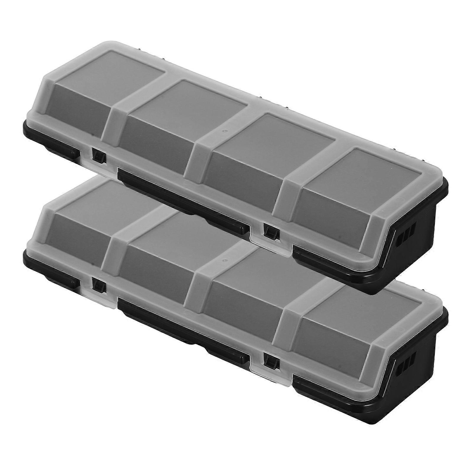 2pcs Screw Storage Bins with Lids Plastic Stackable Hardware Organizer Box for Garage Nails Craft Tool Organizing for Tool Cart Cabinet and Workbench 