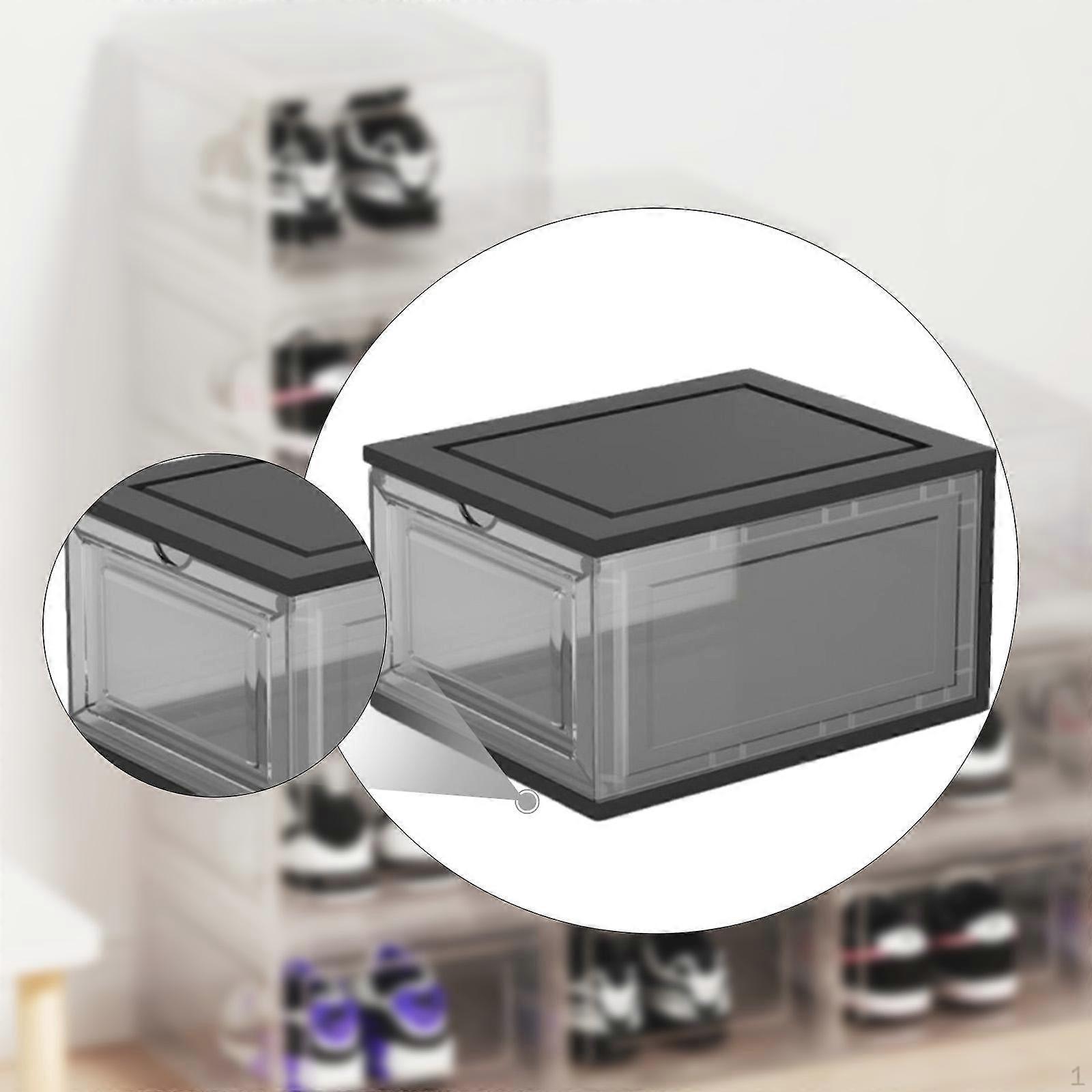 Shoe Storage Box Stackable Sturdy Container for Families Flip Flops Desktop