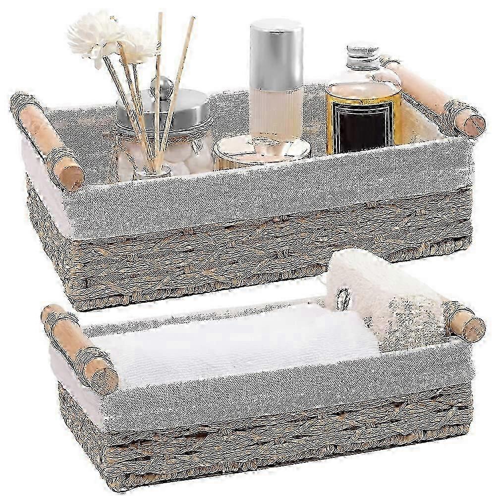 2-pack paper rope storage baskets, small size, for countertop home practical 2025