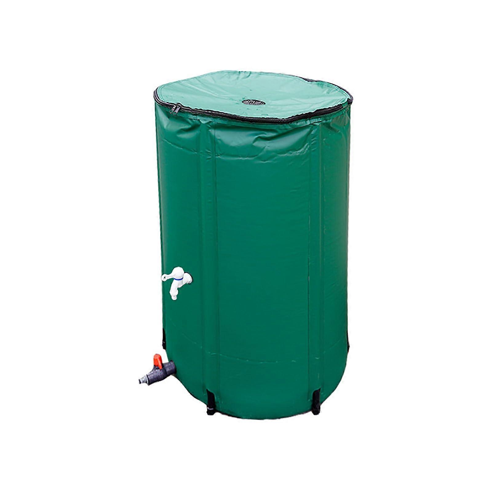 Rain Barrel 380L Green Portable Water Storage Tank with Filter and Overflow for Garden Use