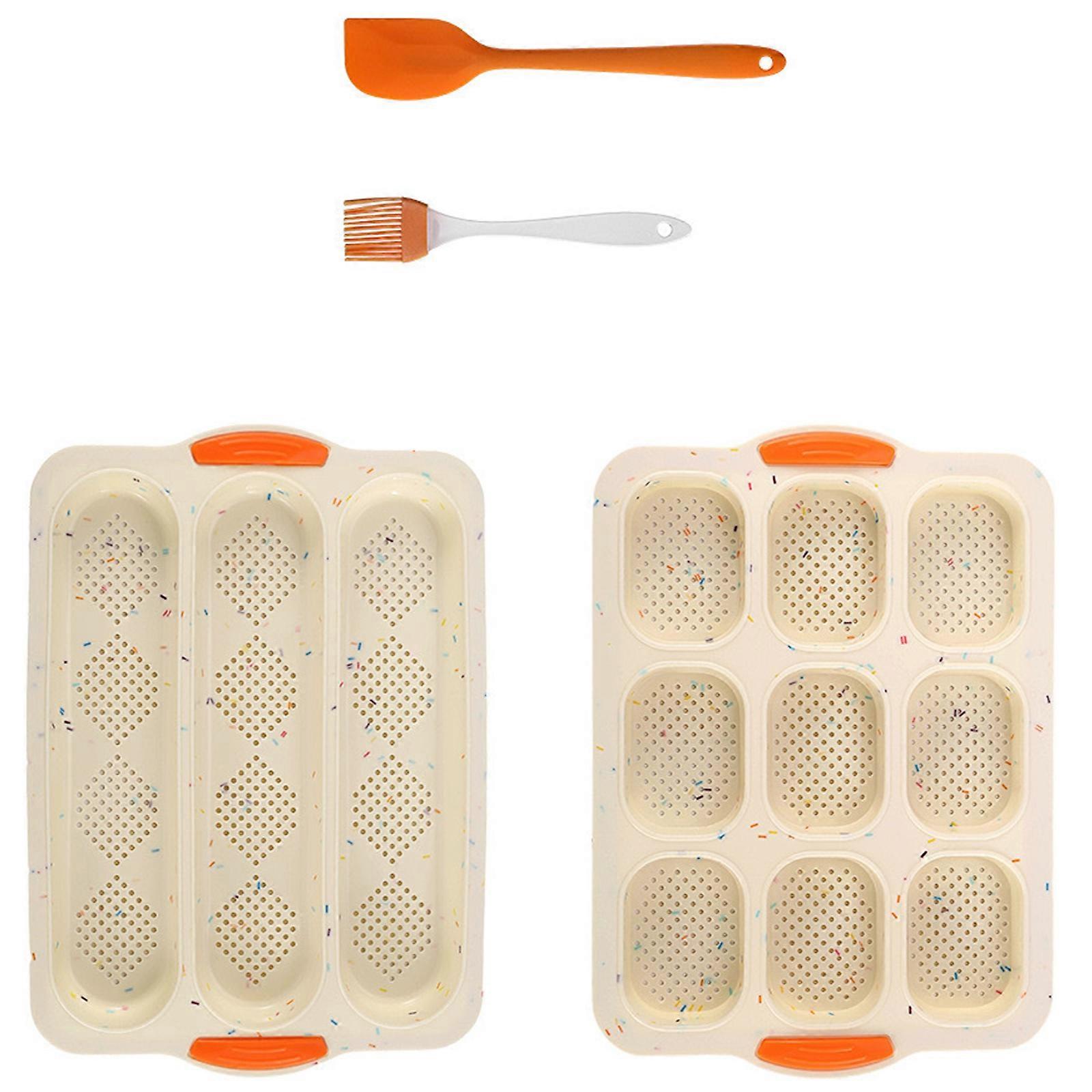Silicone Baguettes Bread Mold Set Even Heat Distribution Hamburger Bun Baking Pan For Professional Result Multicolor