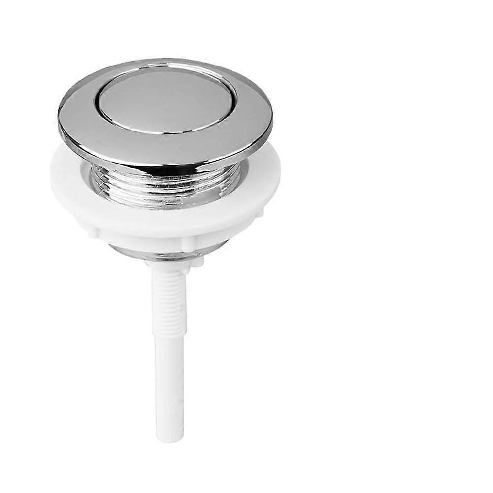 Toilet Flush Button Single Push Switch for Cistern Tank Replacement Chrome Round