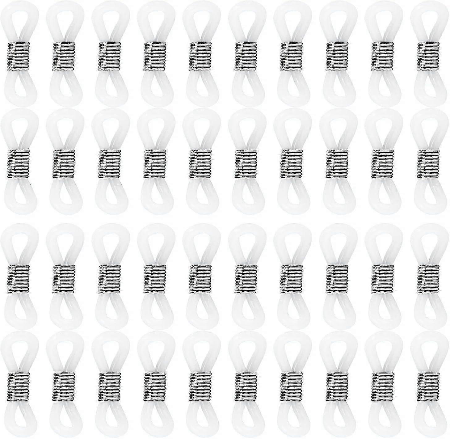 40pcs Eyeglass Chain Ends, Adjustable Eyeglass Chain Loop Holder Silicone H