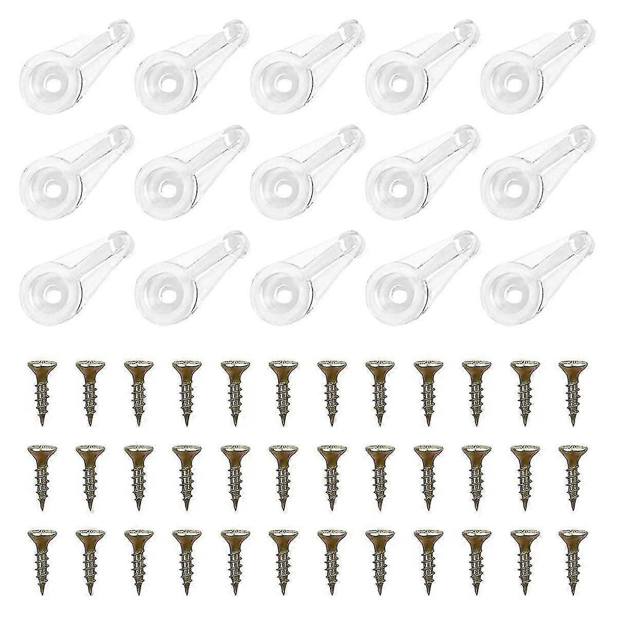 50 زوجا من مقاطع التجنيب الزجاجية كيت مقاطع زجاجية للخزانة 4 مم مقاطع أبواب بلاستيكية مع مسامير للتثبيت