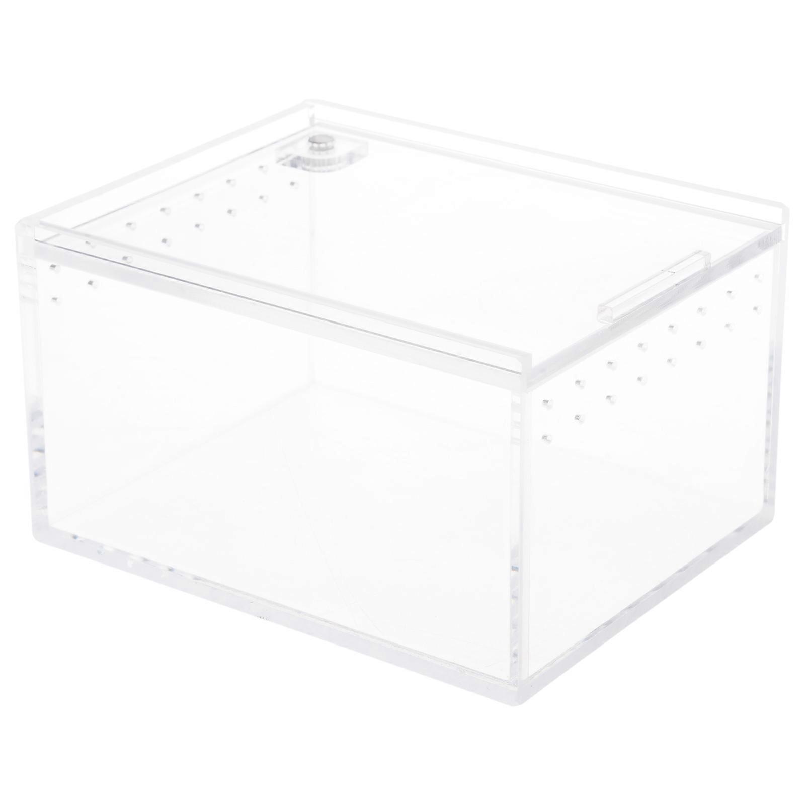 Akrylová klec pro plazy Průhledná kostka pro pavouky Ještěrky Hadí šnek Želvy Malý mazlíček 10.3x8.3x6