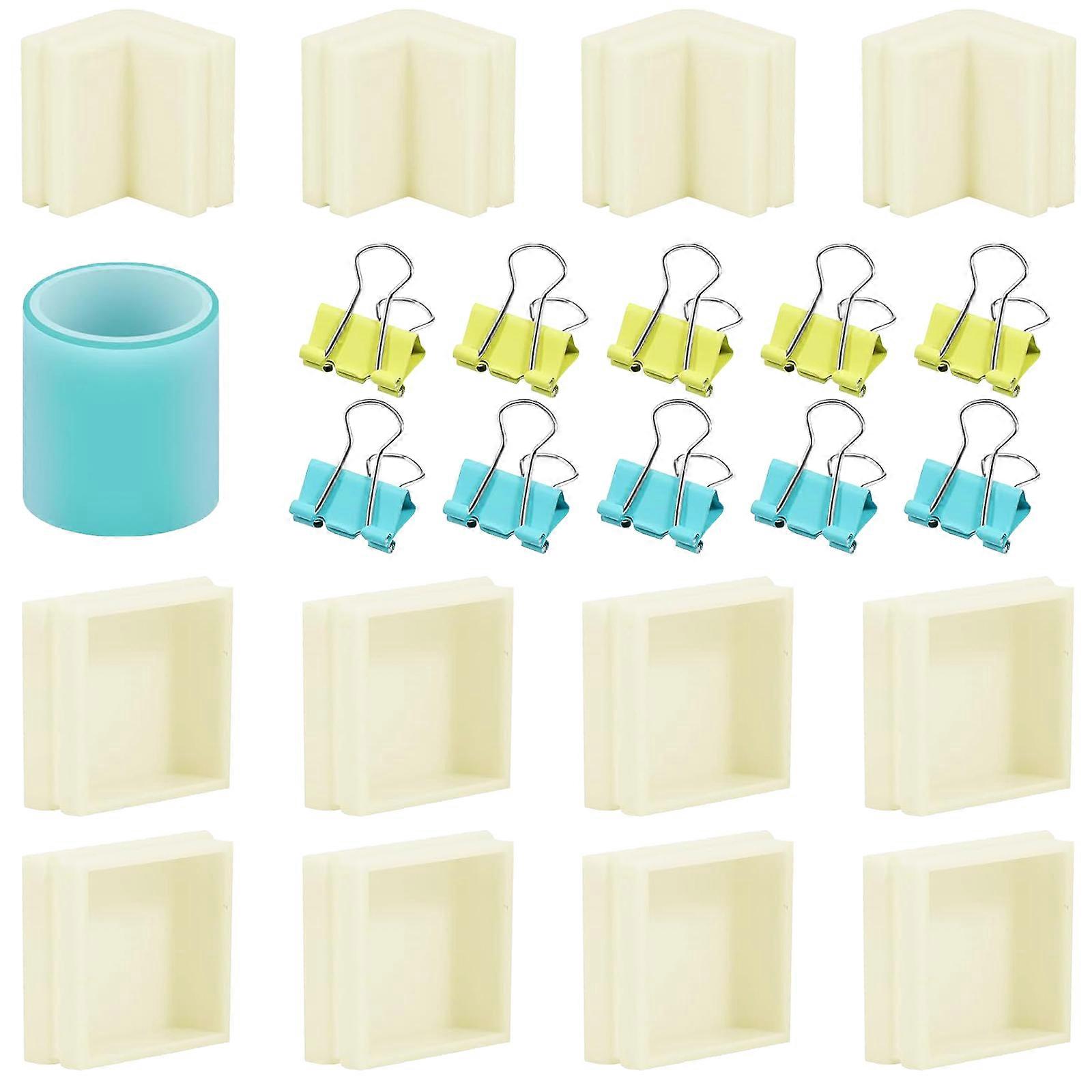 Silicones Housing Frame for Crafting Resins Molds Candle Soap Molds Making Decorating Supplies Kits with Binders Clip Multicolor