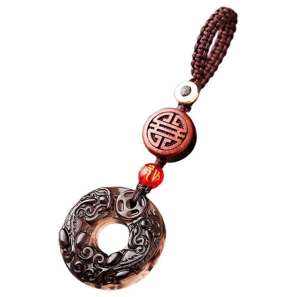Double Pi Yao Obsidian Keychain for Car Key Pendant Decoration