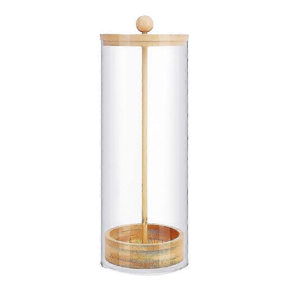 Straw Holder Dispenser for Counter - Drinking Straw Dispenser with Bamboo Lid for Standard Straws, Straw Organizer