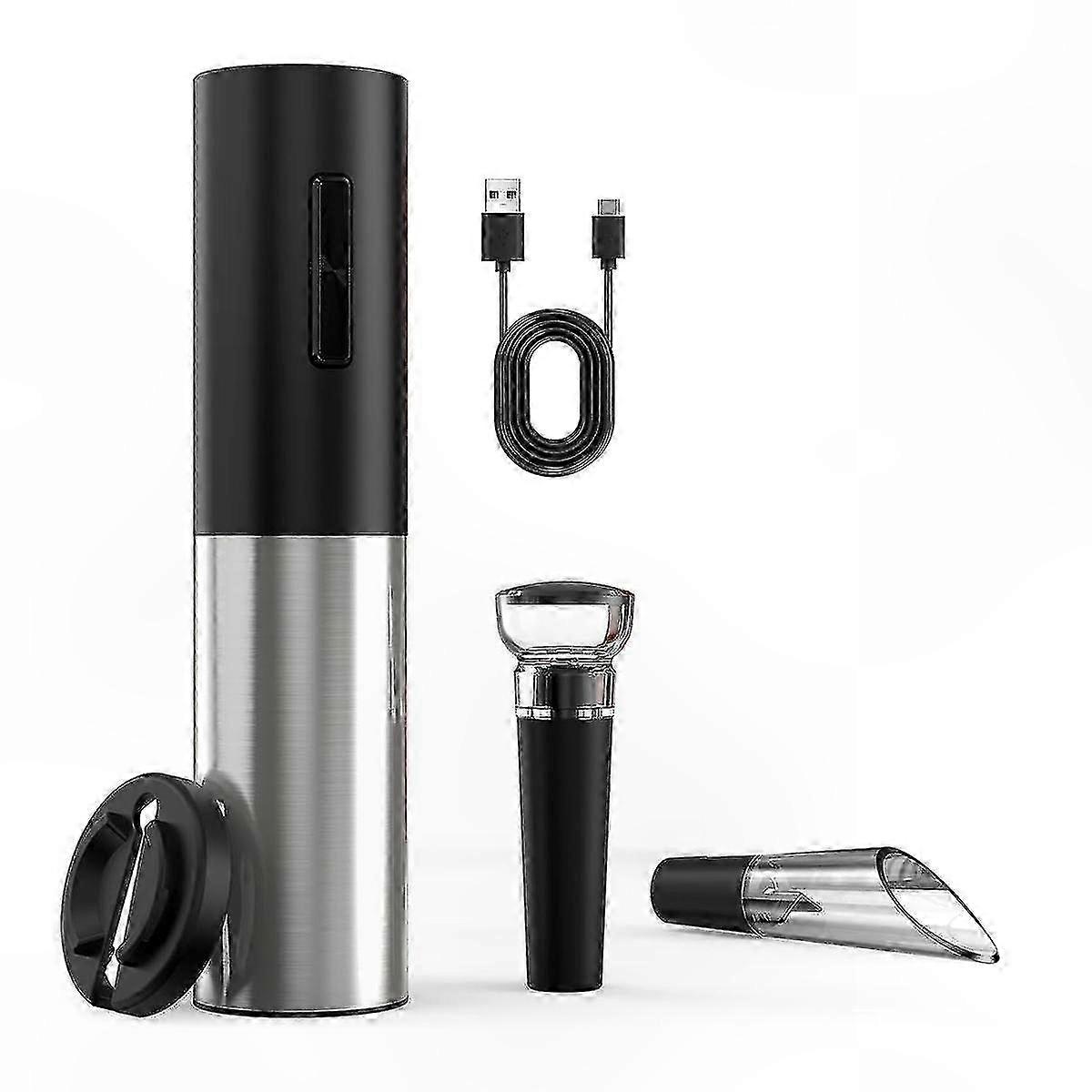Rechargeable Electric Corkscrew with Foil Cutter for Wine Bottles