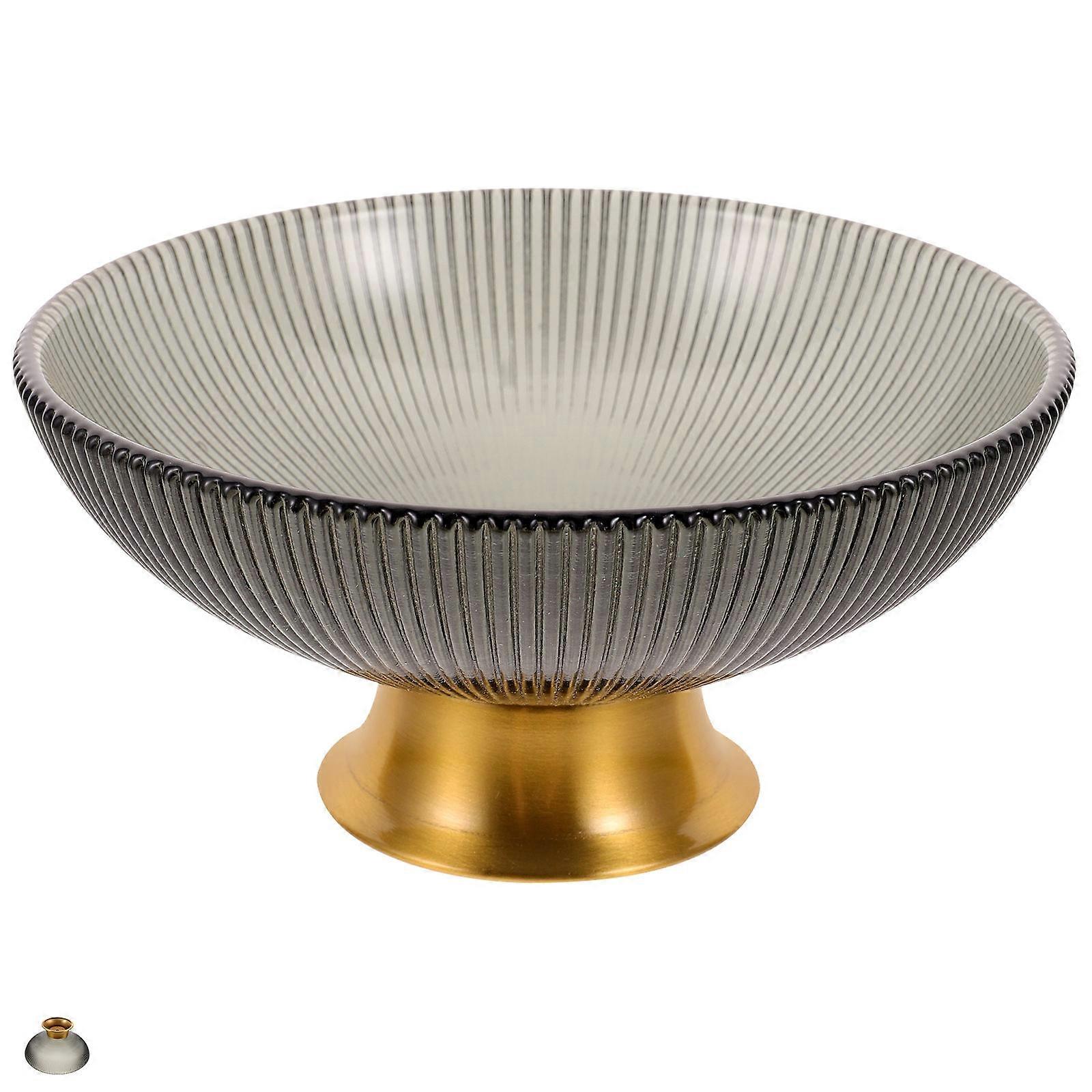 Food Tray for Desktop Elevated Fruit Serving Plate for Kitchen 1 Piece Grey